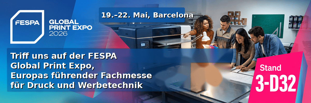 Bomedia — artisJet Europe auf der FESPA Global Print Expo 2026, Barcelona — Hall 3, Stand D32
