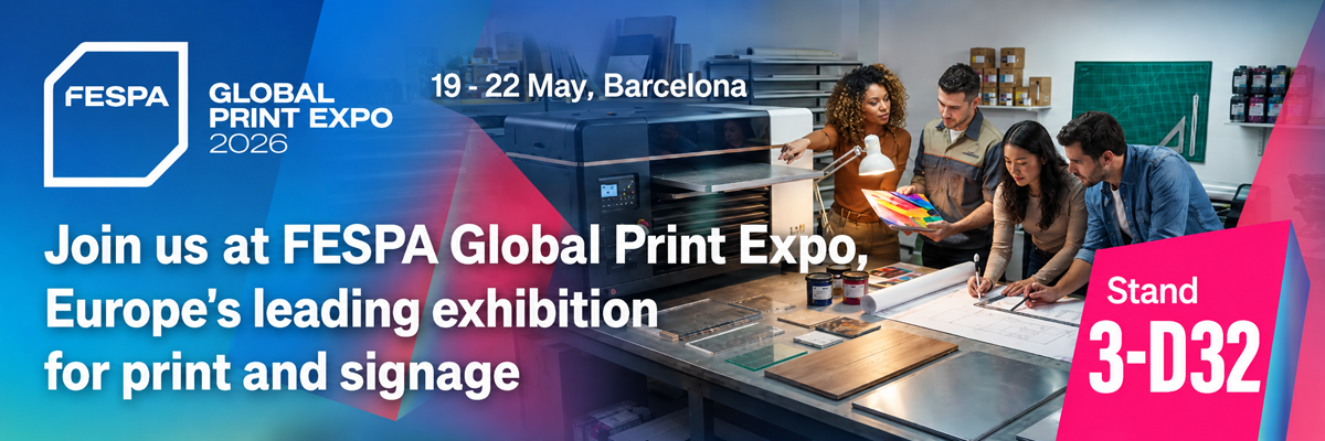 Bomedia — artisJet Europe na FESPA Global Print Expo 2026, Barcelona — Hall 3, Stand D32